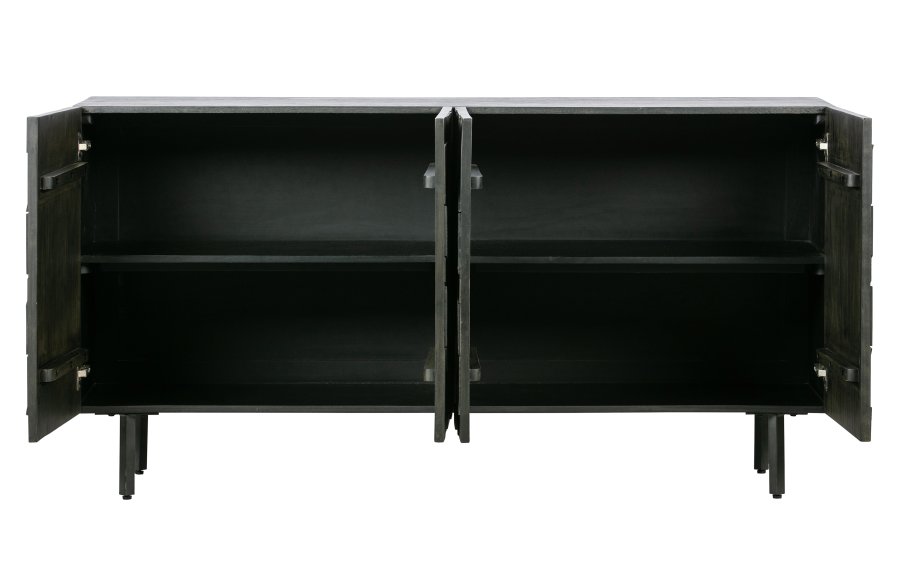 BEPUREHOME Counter sknk, m. 4 lger og 2 hylder - sort mangotr og metal