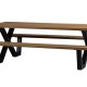 WOOOD Tablo Picknick havebord, m. 2 bnke - natur tr og sort stl (206x145)