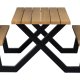 WOOOD Tablo Picknick havebord, m. 2 bnke - natur tr og sort stl (206x145)
