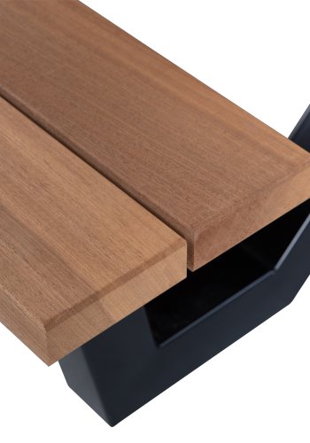 WOOOD Tablo Picknick havebord, m. 2 bnke - natur tr og sort stl (206x145)