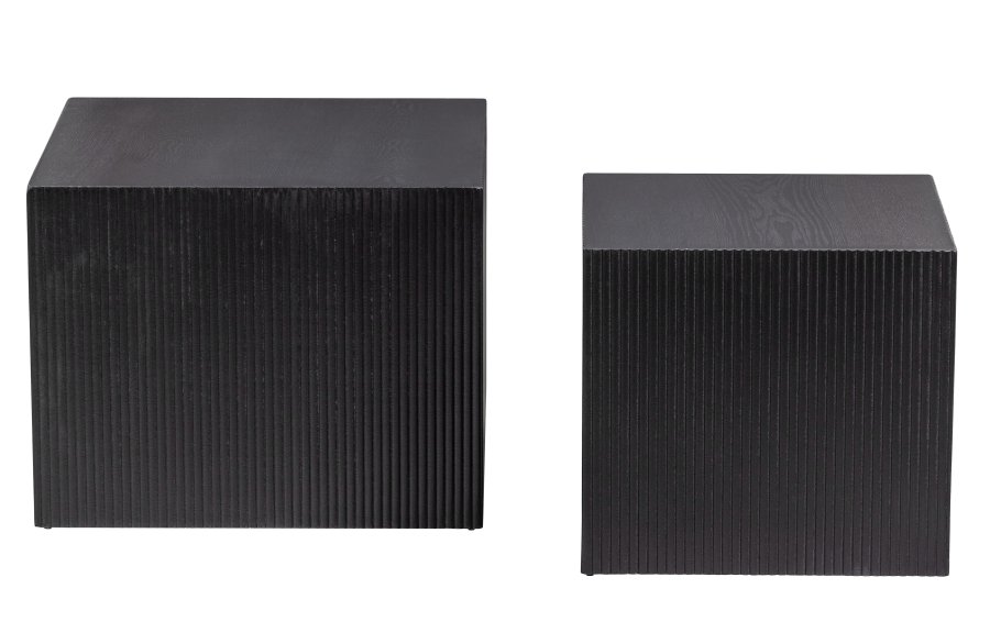 WOOOD EXCLUSIVE Sanne sidebord, kvadratisk - sort fyrretr MDF (st med 2)