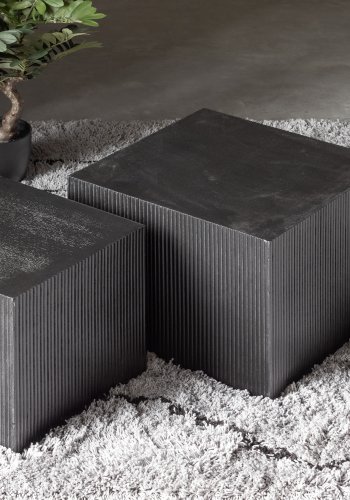 WOOOD EXCLUSIVE Sanne sidebord, kvadratisk - sort fyrretr MDF (st med 2)