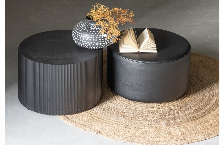 WOOOD EXCLUSIVE Sanne sidebord, rund - sort MDF (60)