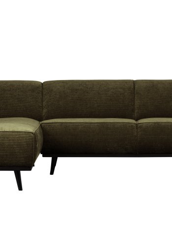 BEPUREHOME Statement hjrnesofa, venstre - varm grn jacquard vvet stof