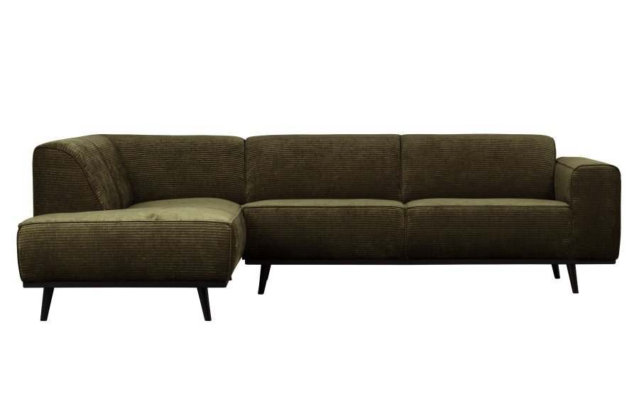 BEPUREHOME Statement hjrnesofa, venstre - varm grn jacquard vvet stof
