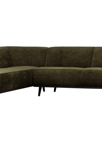 BEPUREHOME Statement hjrnesofa, venstre - varm grn jacquard vvet stof