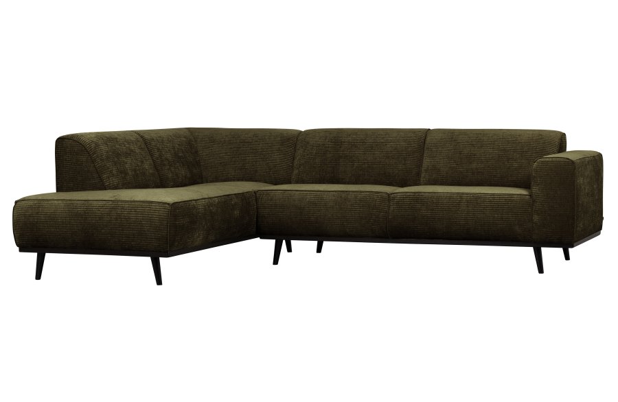 BEPUREHOME Statement hjrnesofa, venstre - varm grn jacquard vvet stof