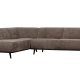 BEPUREHOME Statement hjrnesofa, venstre - taupe jacquard vvet stof