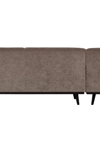 BEPUREHOME Statement hjrnesofa, venstre - taupe jacquard vvet stof