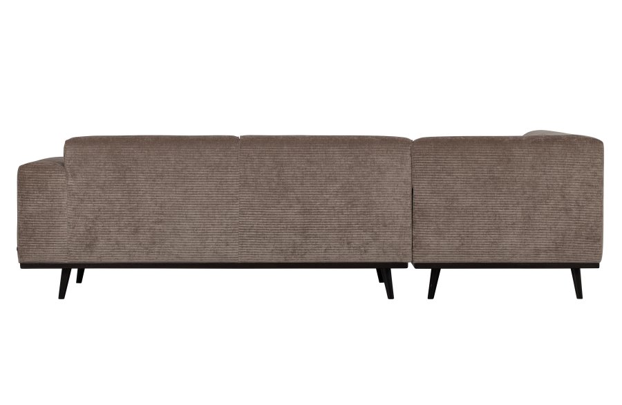 BEPUREHOME Statement hjrnesofa, venstre - taupe jacquard vvet stof