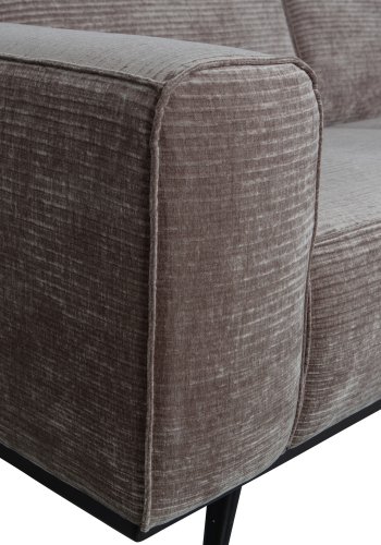 BEPUREHOME Statement hjrnesofa, venstre - taupe jacquard vvet stof