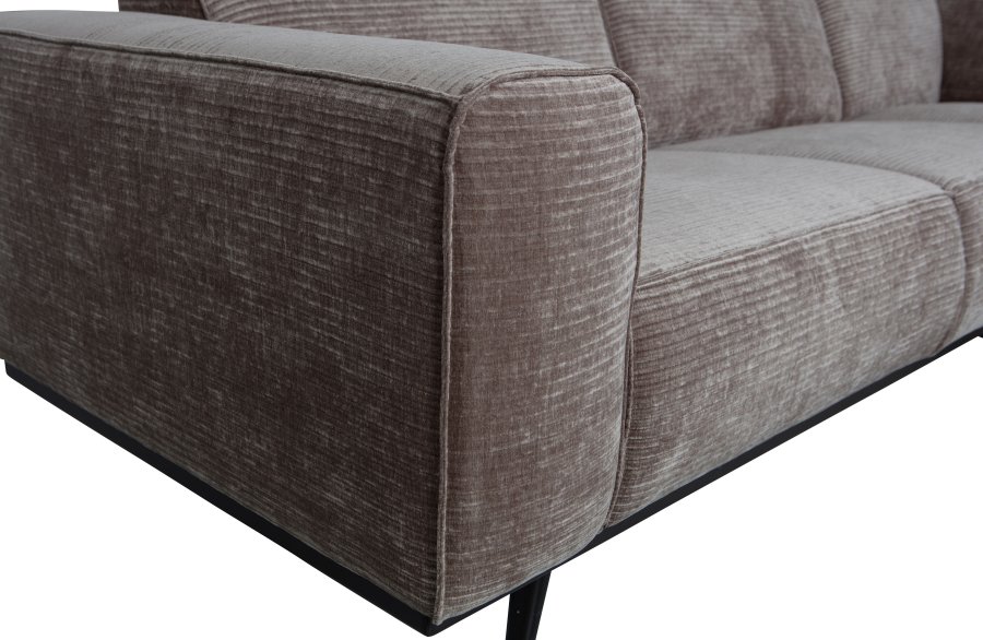 BEPUREHOME Statement hjrnesofa, venstre - taupe jacquard vvet stof