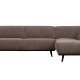 BEPUREHOME Statement hjrnesofa, hjre - taupe jacquard vvet stof