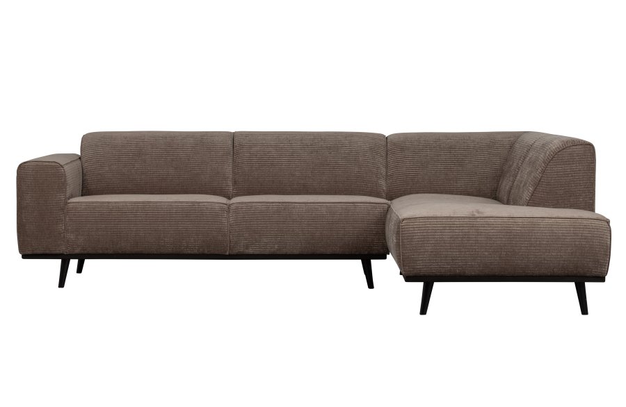 BEPUREHOME Statement hjrnesofa, hjre - taupe jacquard vvet stof