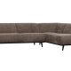 BEPUREHOME Statement hjrnesofa, hjre - taupe jacquard vvet stof