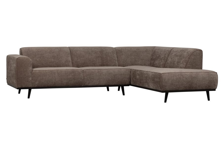 BEPUREHOME Statement hjrnesofa, hjre - taupe jacquard vvet stof