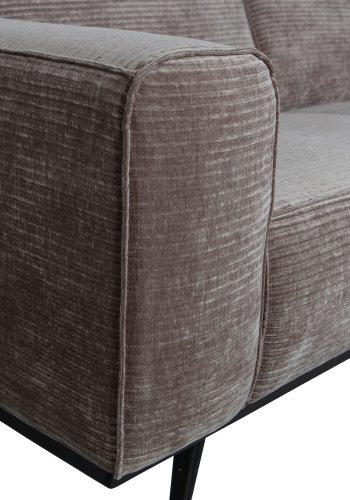 BEPUREHOME Statement hjrnesofa, hjre - taupe jacquard vvet stof