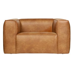 WOOOD Bean lnestol - cognac lderfiber/polyester