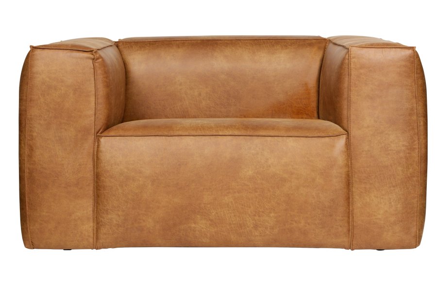 WOOOD Bean lnestol - cognac lderfiber/polyester