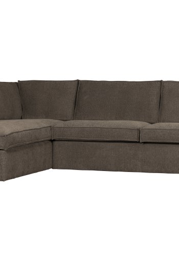 WOOOD Freddie hjrnesofa, venstre - brun melange stof