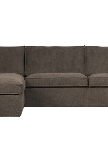 WOOOD Freddie hjrnesofa, venstre - brun melange stof