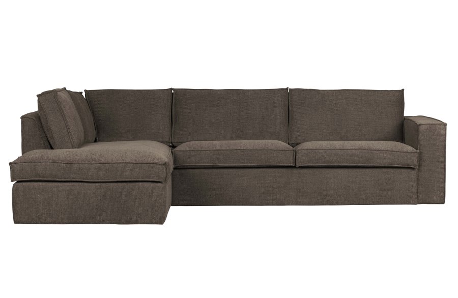 WOOOD Freddie hjrnesofa, venstre - brun melange stof