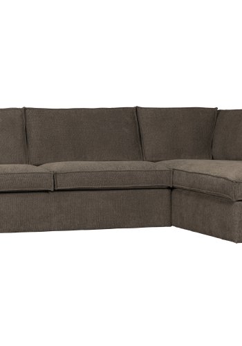 WOOOD Freddie hjrnesofa, hjre - brun melange stof