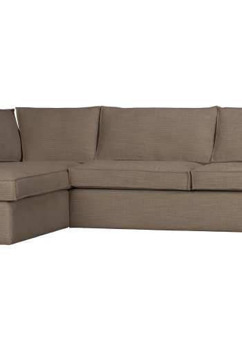 WOOOD Freddie hjrnesofa, venstre - brun melange stof