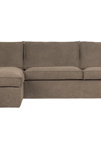 WOOOD Freddie hjrnesofa, venstre - brun melange stof