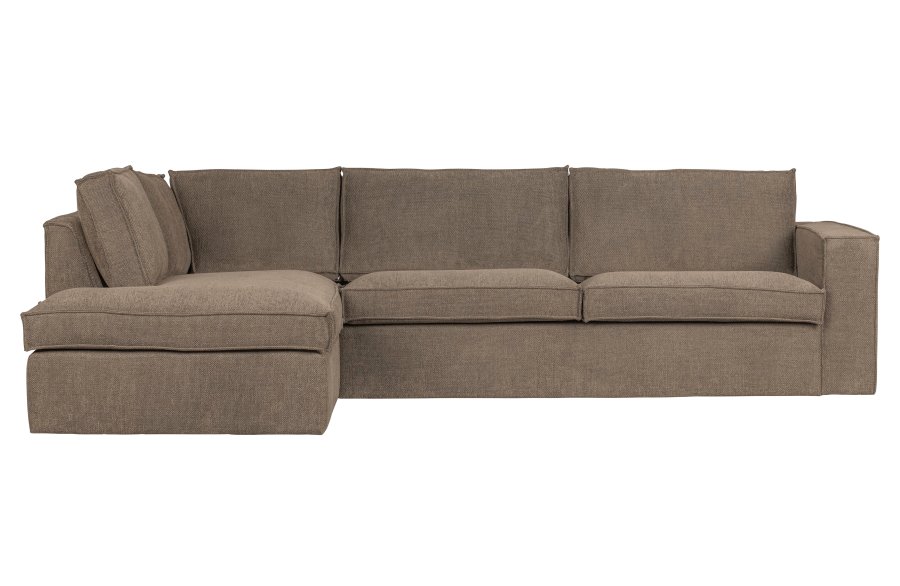 WOOOD Freddie hjrnesofa, venstre - brun melange stof