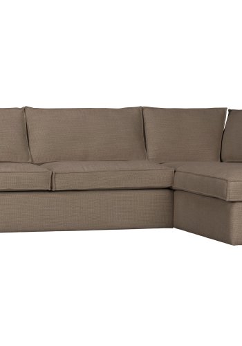 WOOOD Freddie hjrnesofa, hjre - brun melange stof