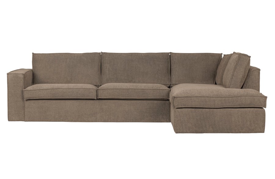 WOOOD Freddie hjrnesofa, hjre - brun melange stof