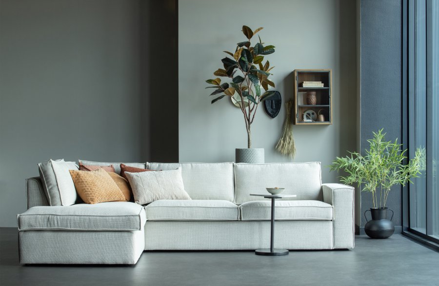 WOOOD Freddie hjrnesofa, venstre - natur melange stof