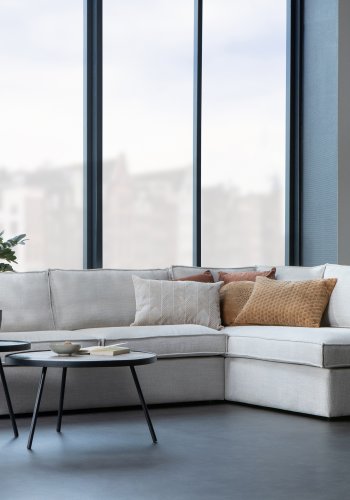 WOOOD Freddie hjrnesofa, hjre - natur melange stof