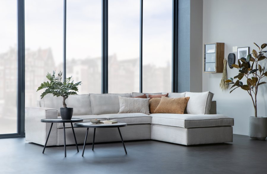 WOOOD Freddie hjrnesofa, hjre - natur melange stof