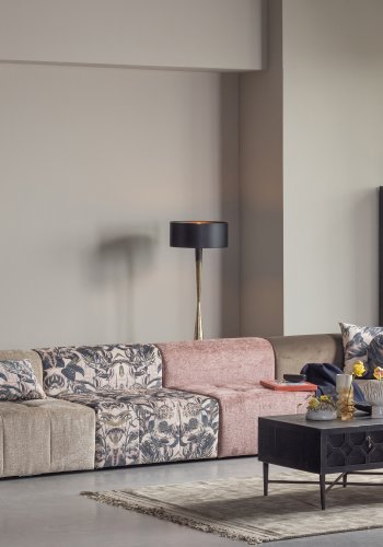 BEPUREHOME Collection gulvlampe - antik messing og sort jern (H:151)