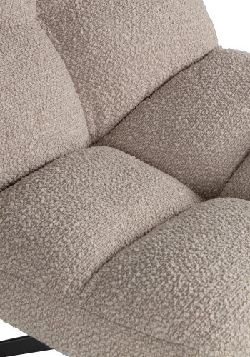 WOOOD EXCLUSIVE Vinny drejestol - sand bouclé polyester og sort metal