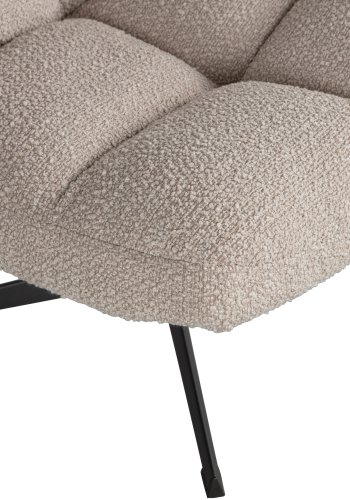 WOOOD EXCLUSIVE Vinny drejestol - sand bouclé polyester og sort metal