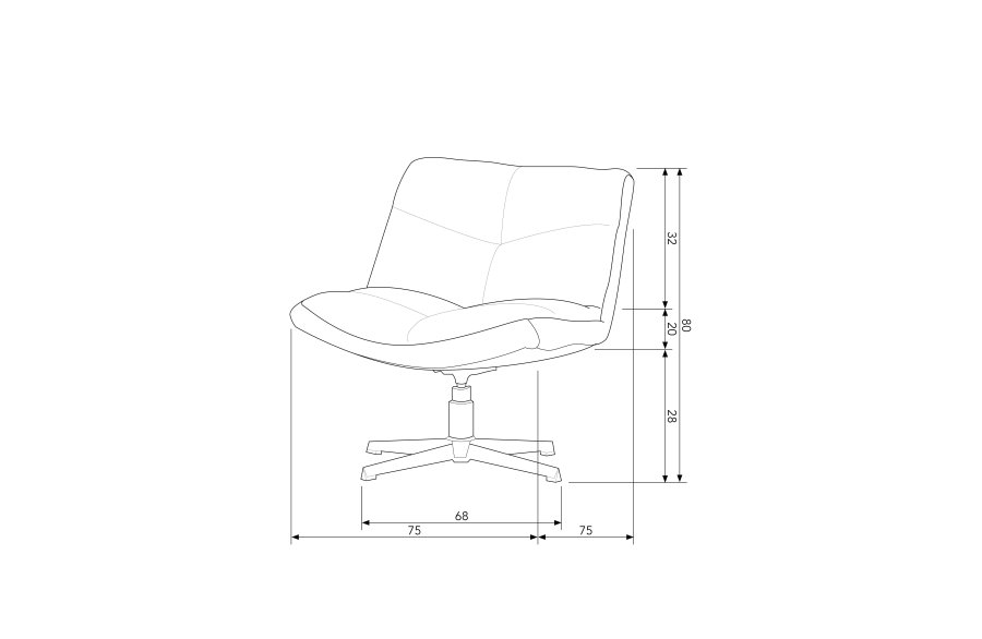 WOOOD EXCLUSIVE Vinny drejestol - sand bouclé polyester og sort metal