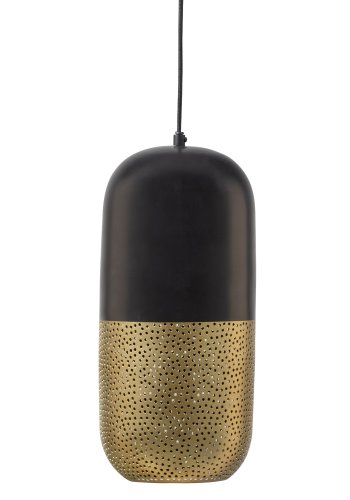 WOOOD EXCLUSIVE Tirsa loftlampe, rund - messing og sort metal (H:46)