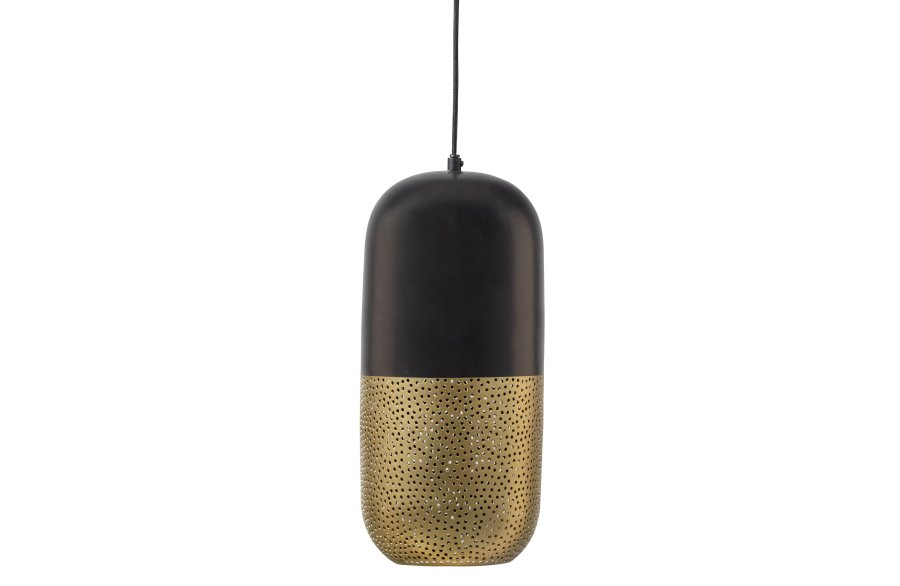 WOOOD EXCLUSIVE Tirsa loftlampe, rund - messing og sort metal (H:46)