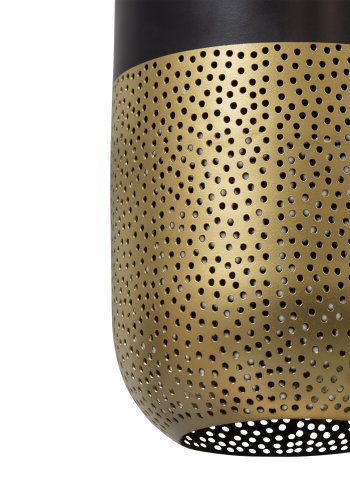 WOOOD EXCLUSIVE Tirsa loftlampe, rund - messing og sort metal (H:46)