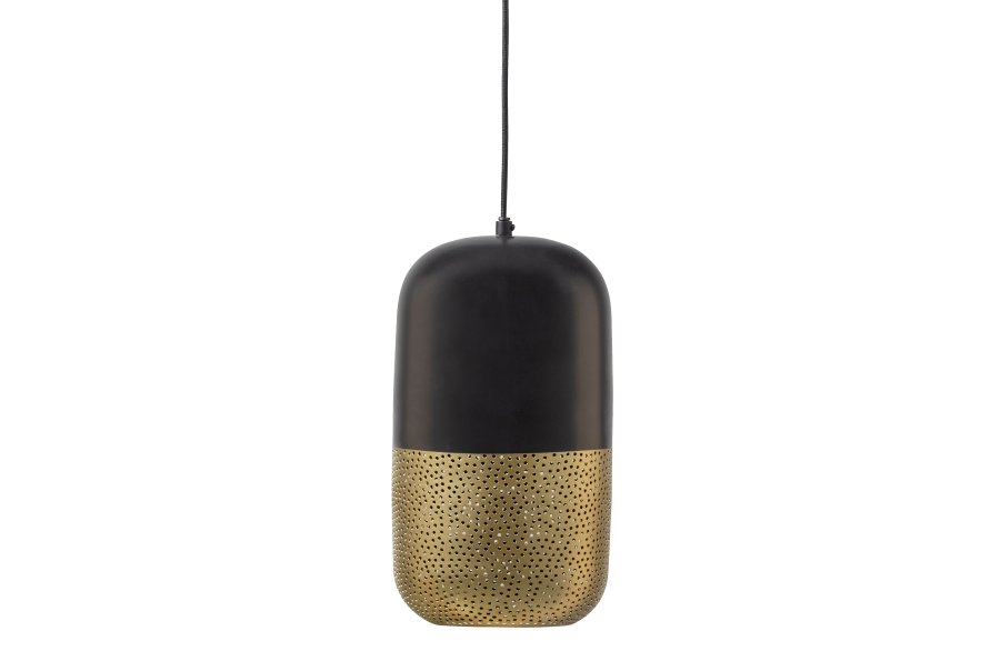 WOOOD EXCLUSIVE Tirsa loftlampe, rund - messing og sort metal (H:36)