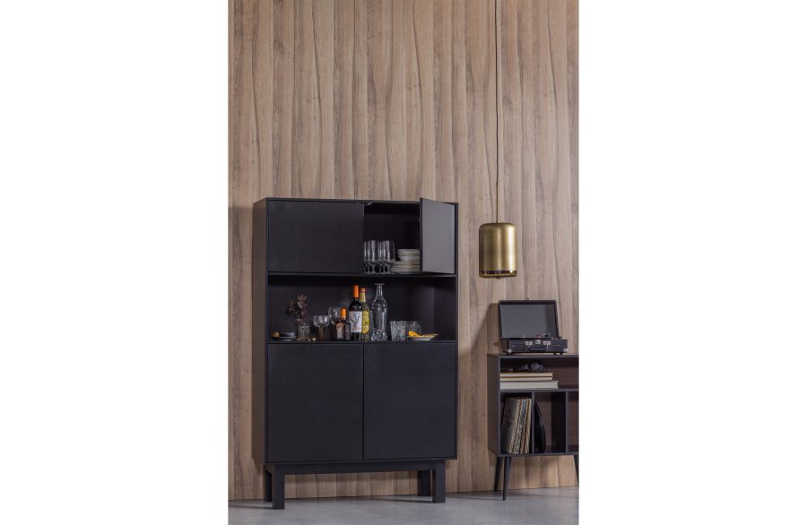 WOOOD EXCLUSIVE Safa loftlampe, lodret - brunsort glas og antik messing metal