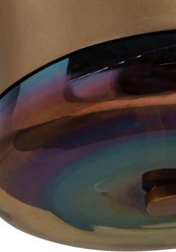 WOOOD EXCLUSIVE Safa loftlampe, lodret - brunsort glas og antik messing metal