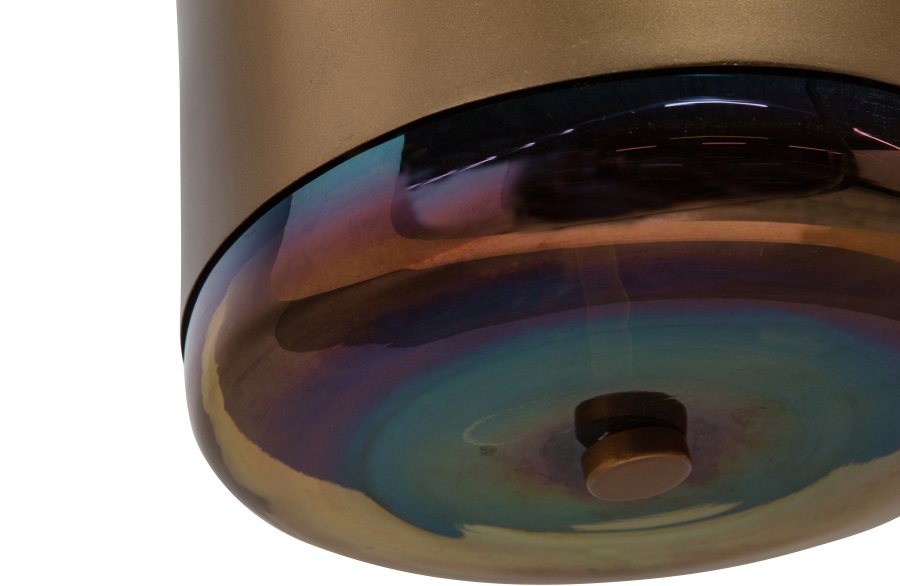 WOOOD EXCLUSIVE Safa loftlampe, lodret - brunsort glas og antik messing metal