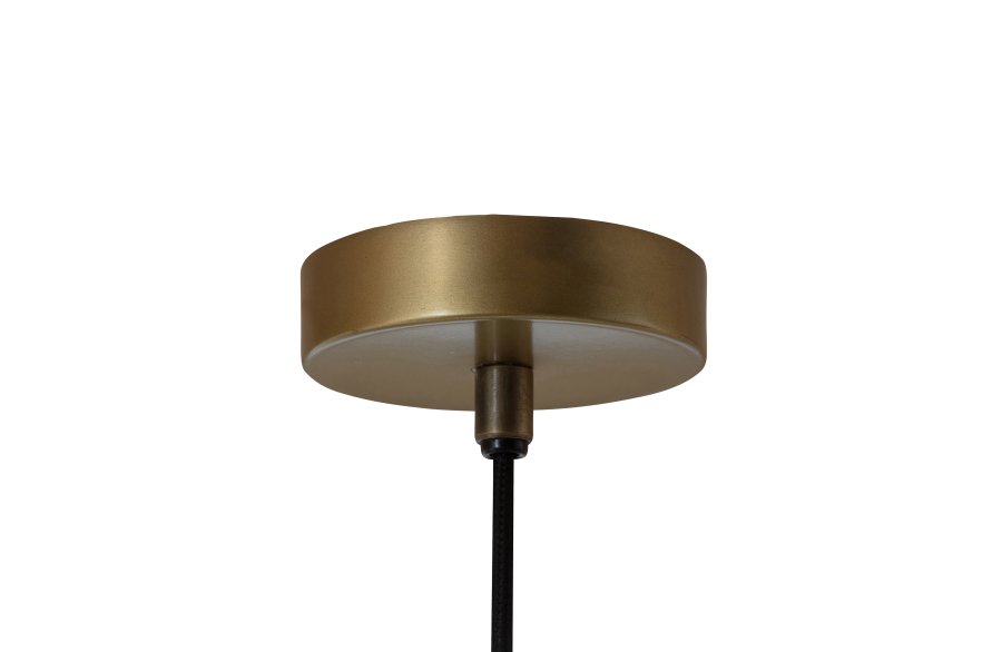 WOOOD EXCLUSIVE Safa loftlampe, lodret - brunsort glas og antik messing metal