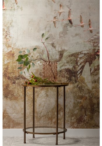 BEPUREHOME Goddess Too sidebord, m. 1 hylde - klar glas og antik messing metal (46)