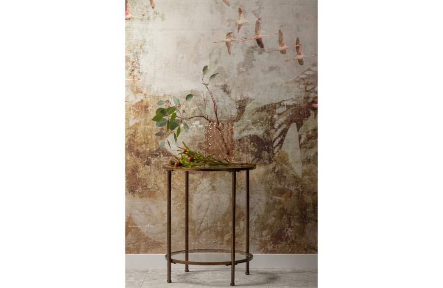 BEPUREHOME Goddess Too sidebord, m. 1 hylde - klar glas og antik messing metal (46)