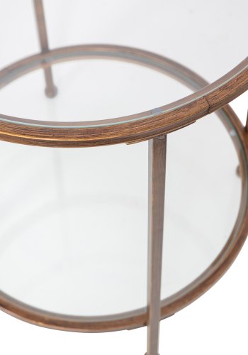 BEPUREHOME Goddess Too sidebord, m. 1 hylde - klar glas og antik messing metal (46)